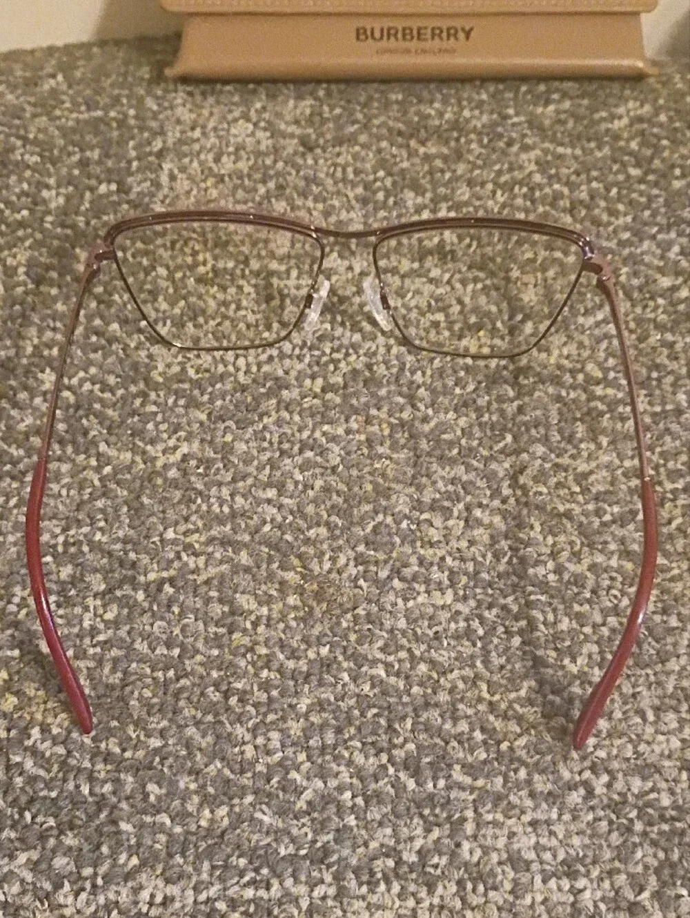 Burberry Men's Tan/Brown Metal Frame Glasses
